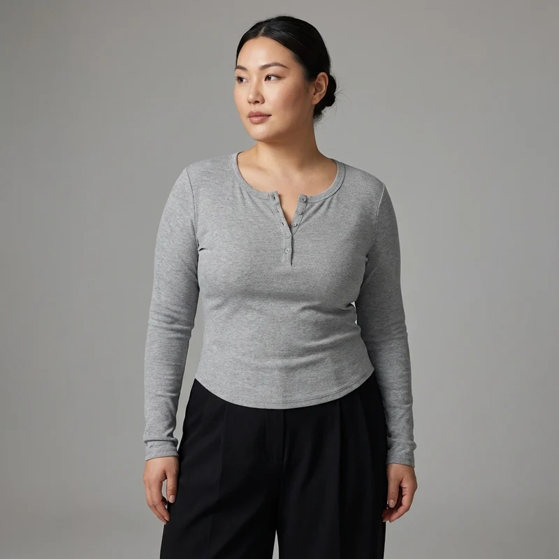 Top Col Rond Minimaliste