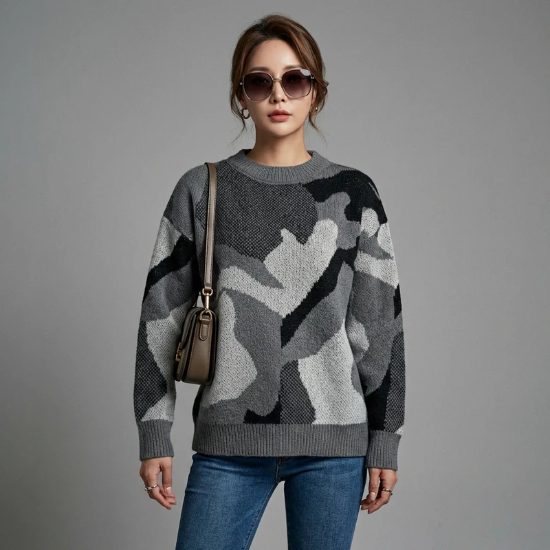Pull Jacquard Décontracté