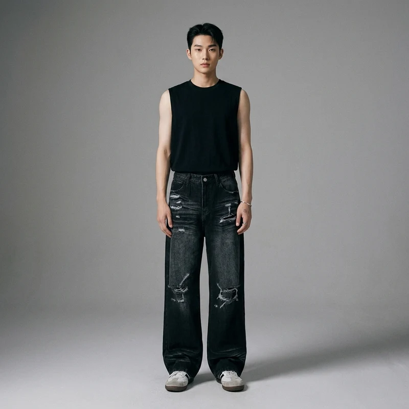 Jean Droit Délavé Streetwear