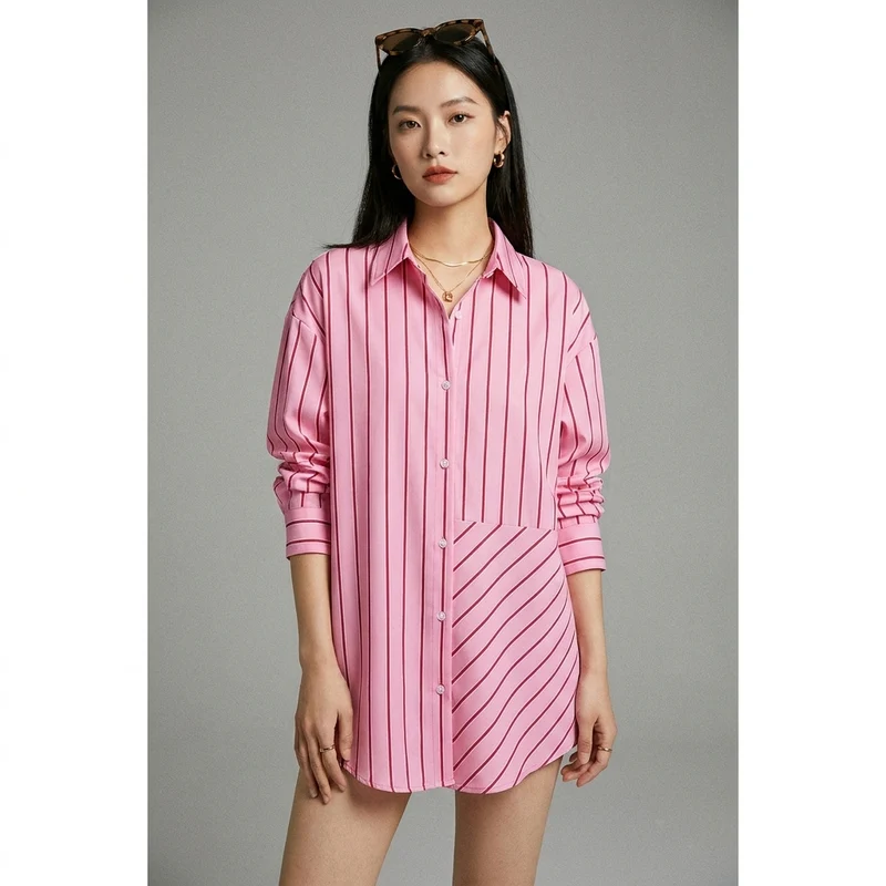 Chemise Rayée Asymétrique
