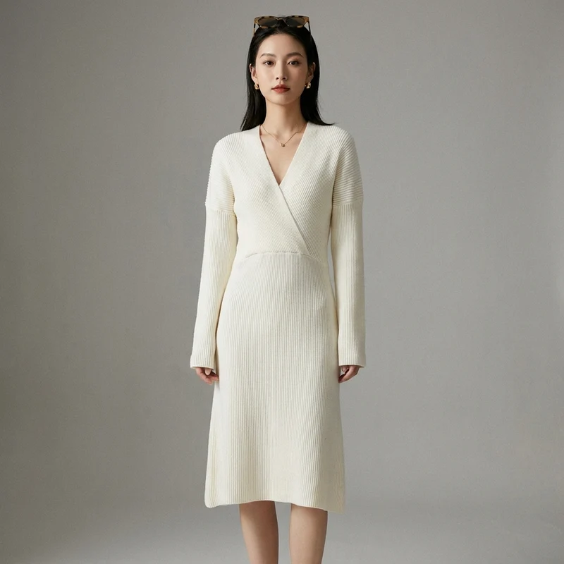 Robe Longue Tricotée Élégante