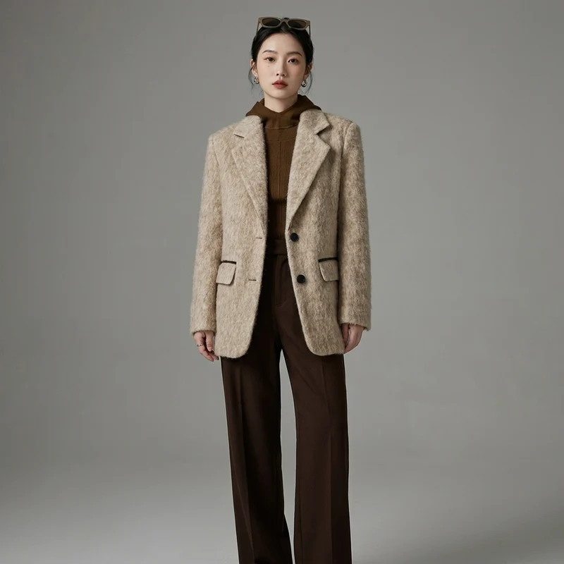 Blazer en Laine Cranté Vintage