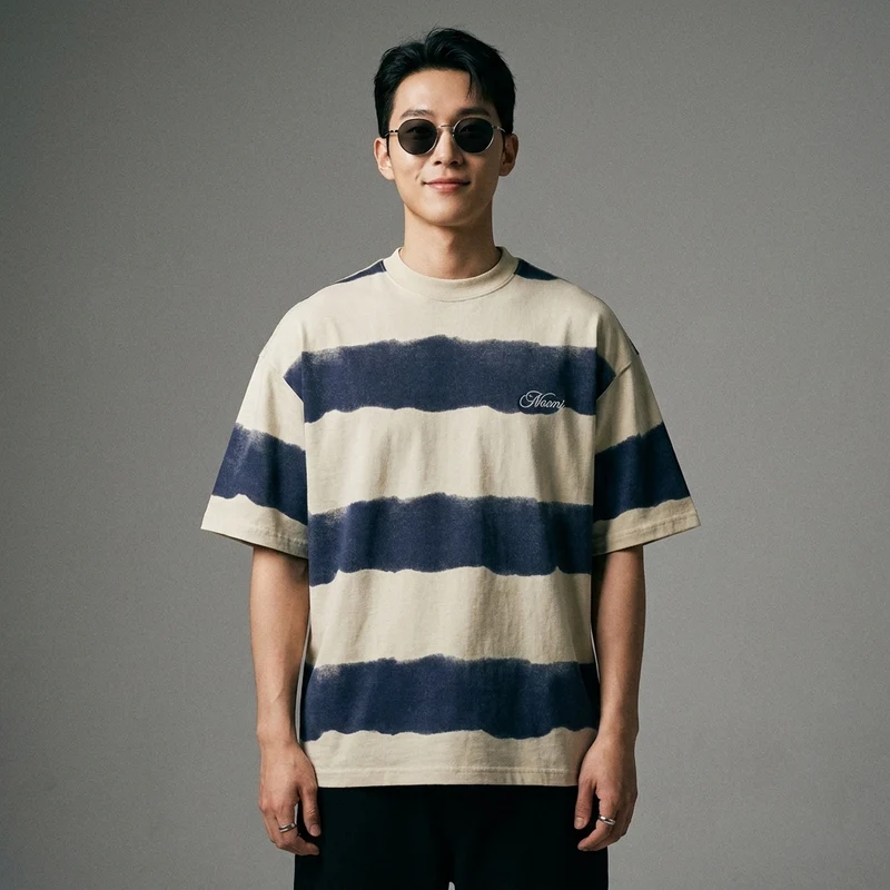 T-Shirt Vintage Rayé Oversize