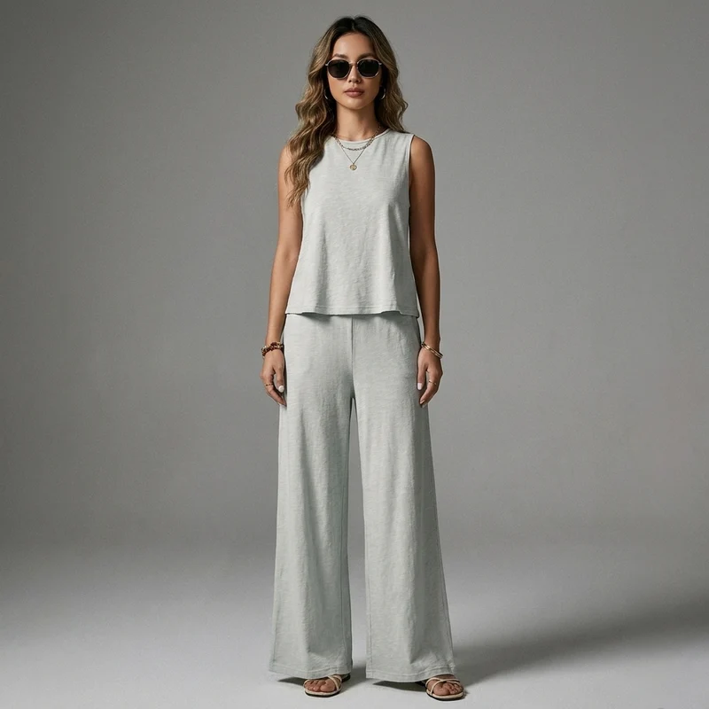 Ensemble Décontracté Débardeur et Pantalon Large