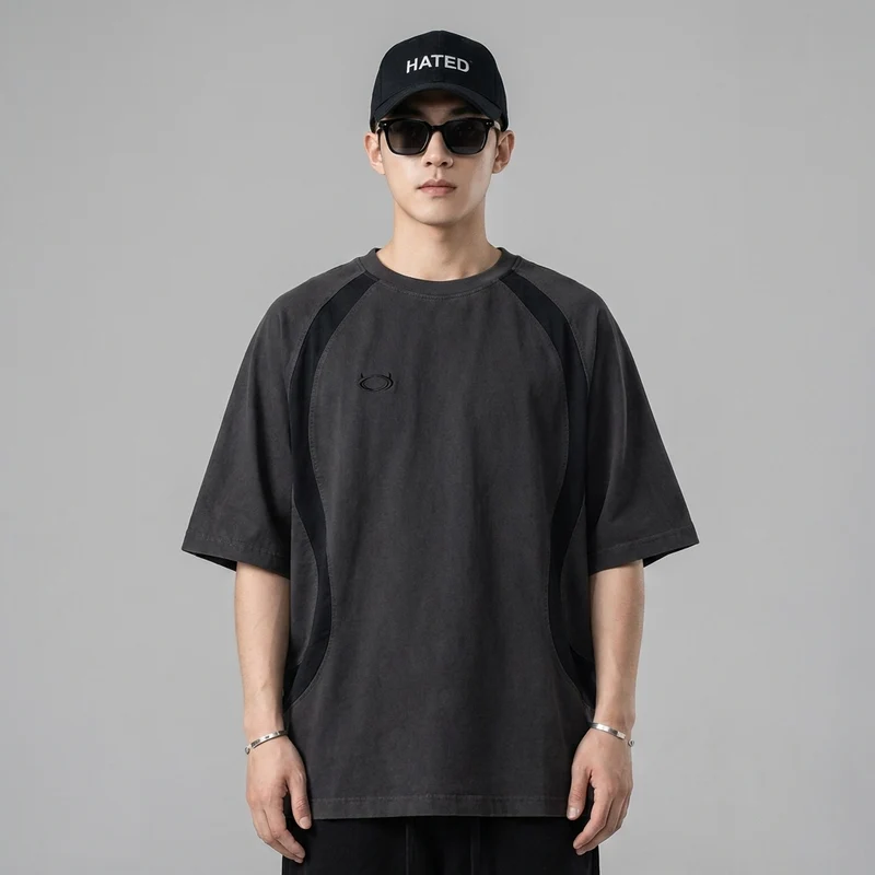 T-Shirt Brodé Délavé Loose Fit
