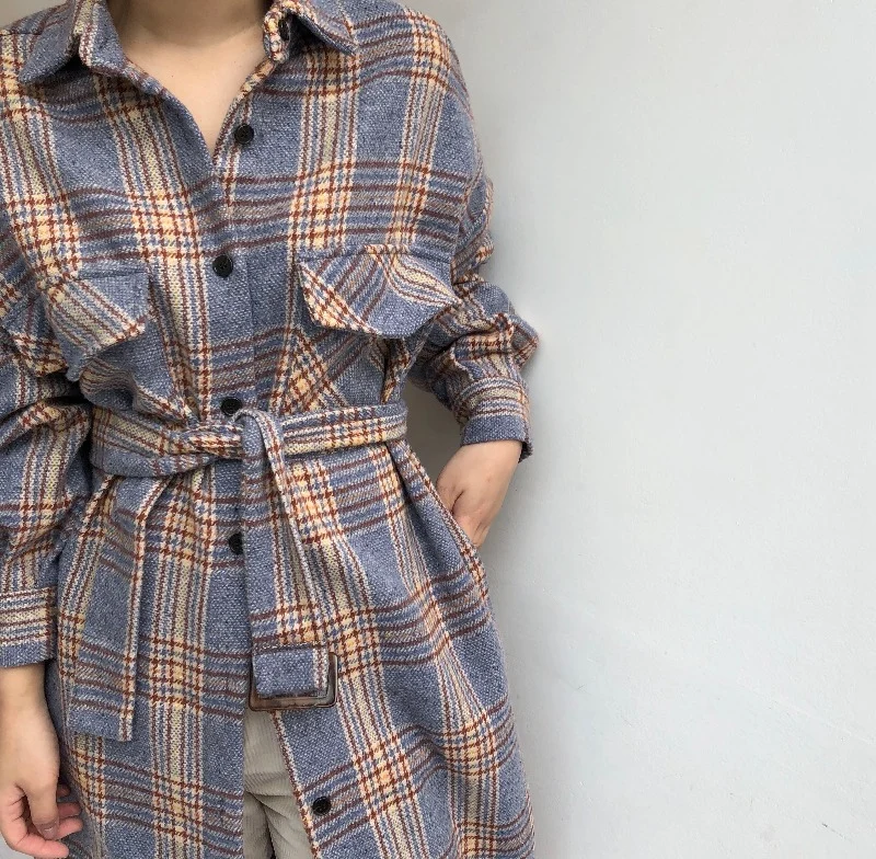 Veste Coréenne à Carreaux