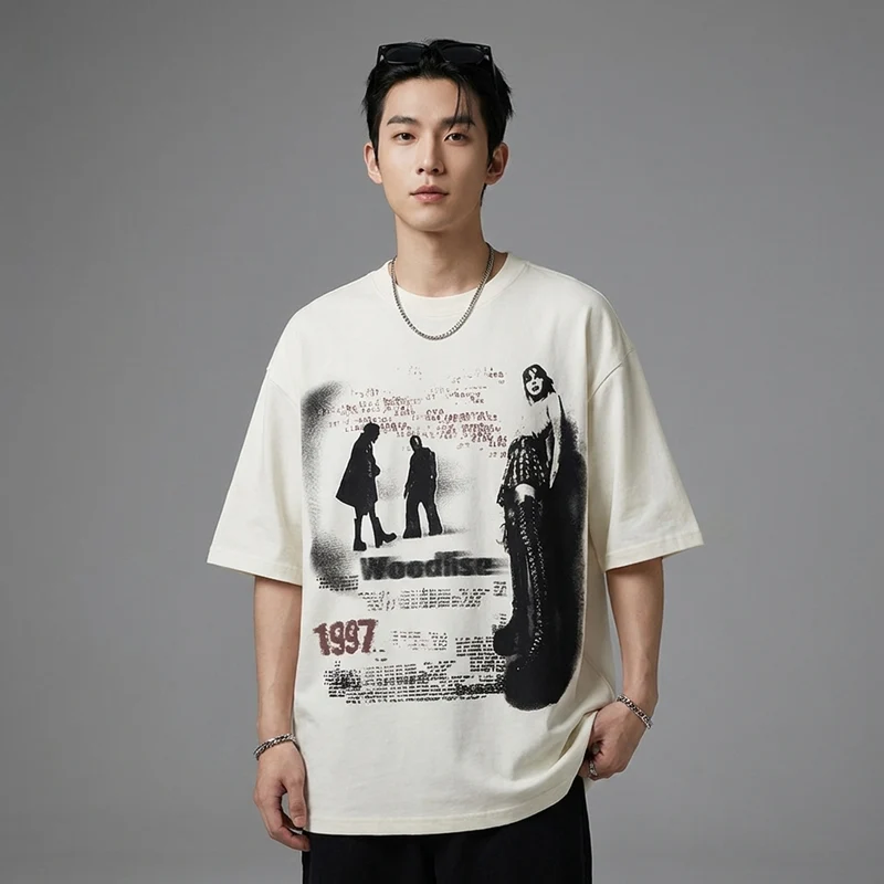 T-Shirt Oversize Imprimé Rock