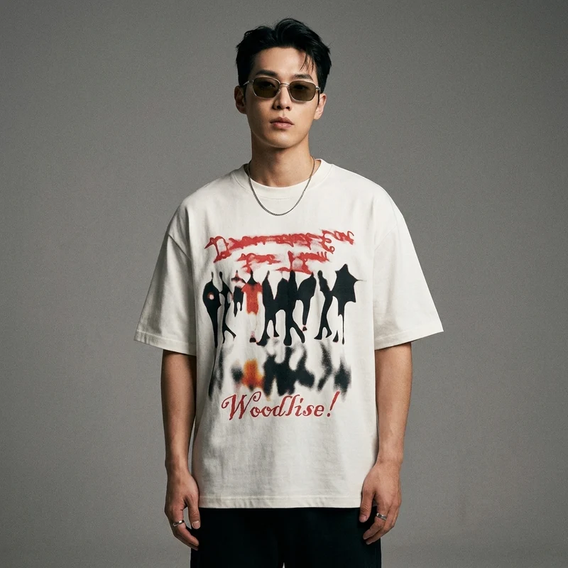 T-Shirt Loose Graffiti Abstrait