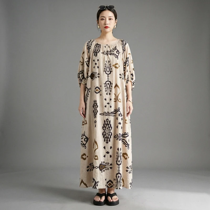 Robe Longue Imprimée Fluide