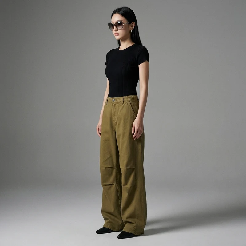 Pantalon Large Taille Haute