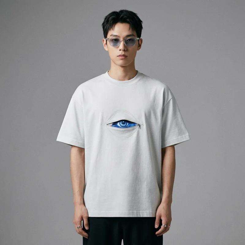 T-Shirt Lavé Imprimé Ample