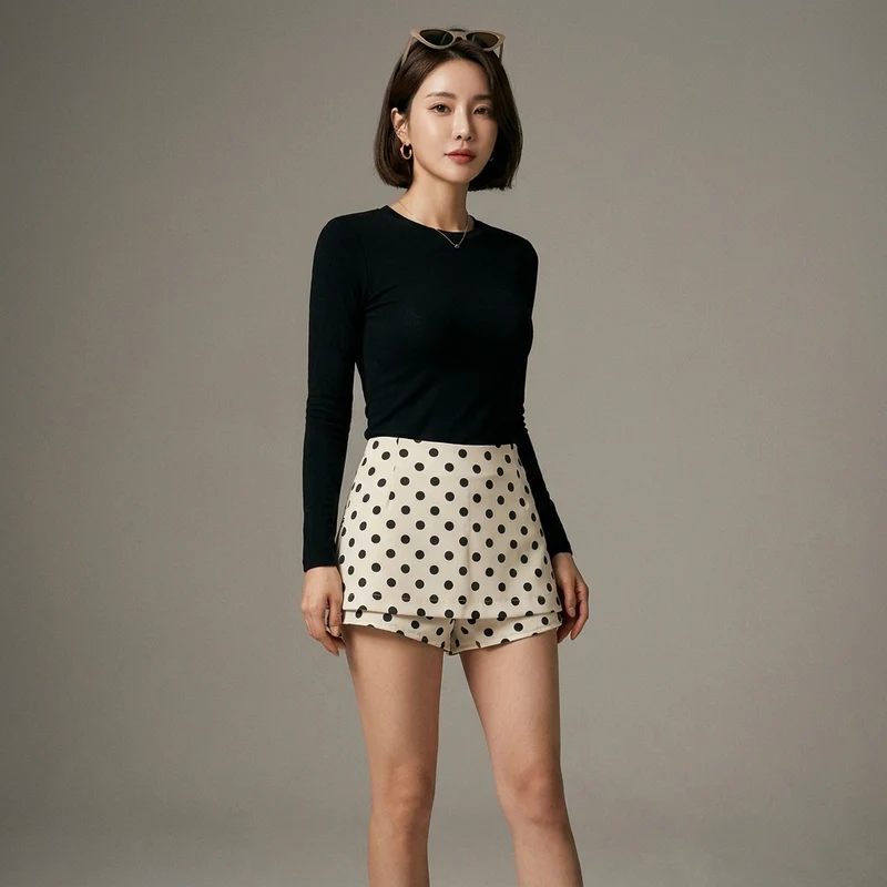 Mini-jupe Short à Pois