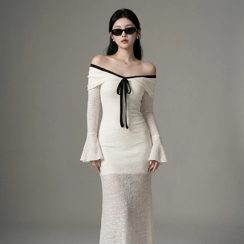 Robe Longue Épaule Dénudée