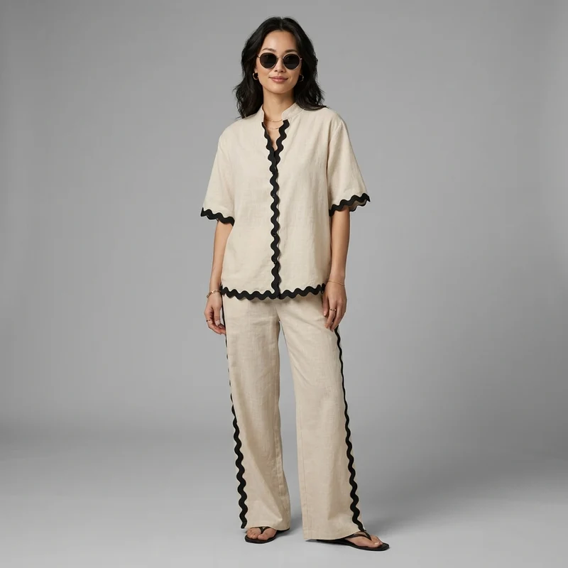Ensemble Top et Pantalon Bicolore