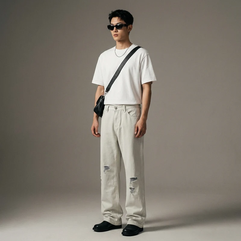 Jean Droit Streetwear Déchiré