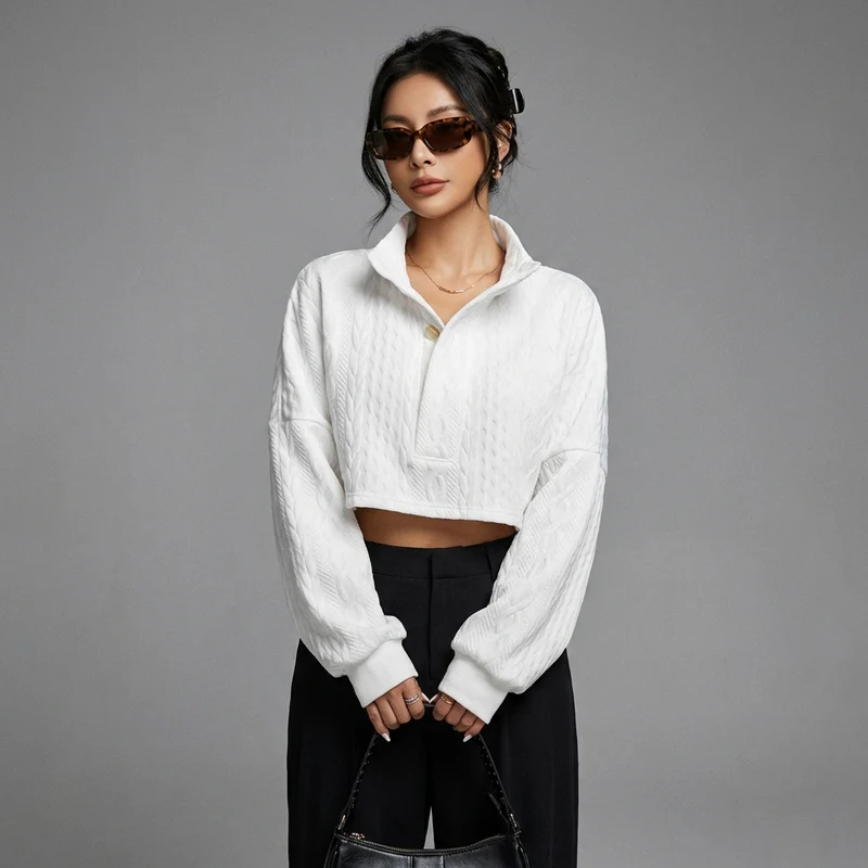 Blouse Manches Longues Décontractée