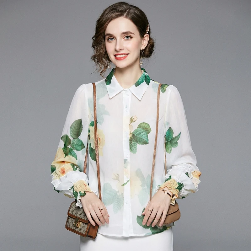 Chemise Imprimée Col Rabattu
