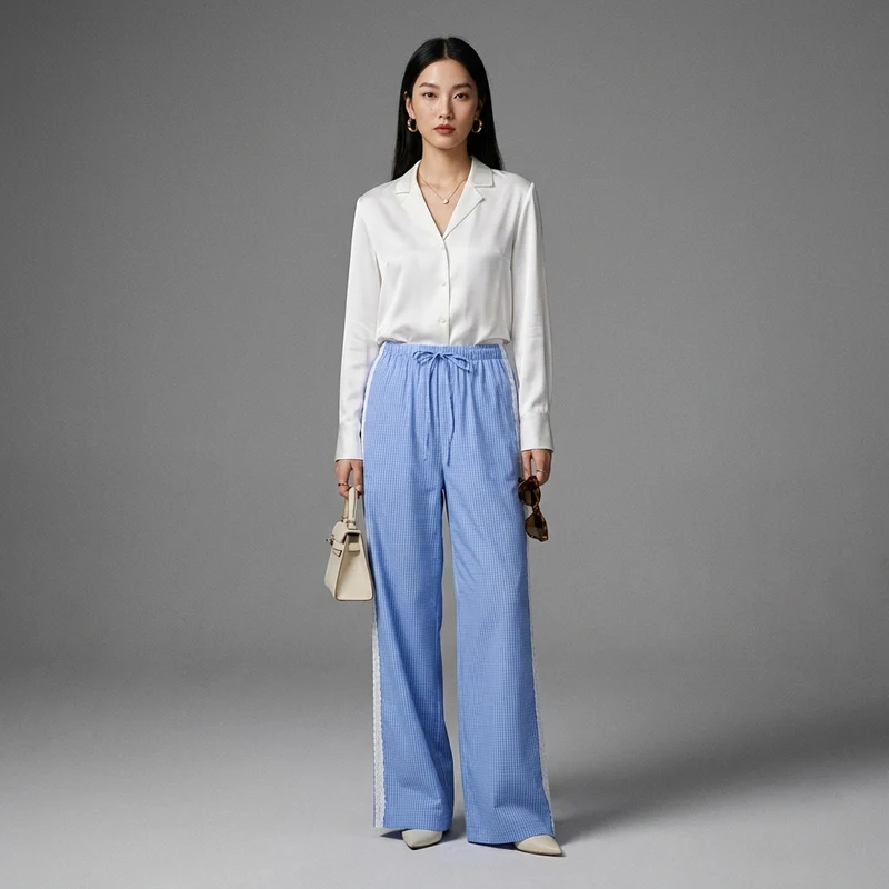 Pantalon Large Taille Élastique
