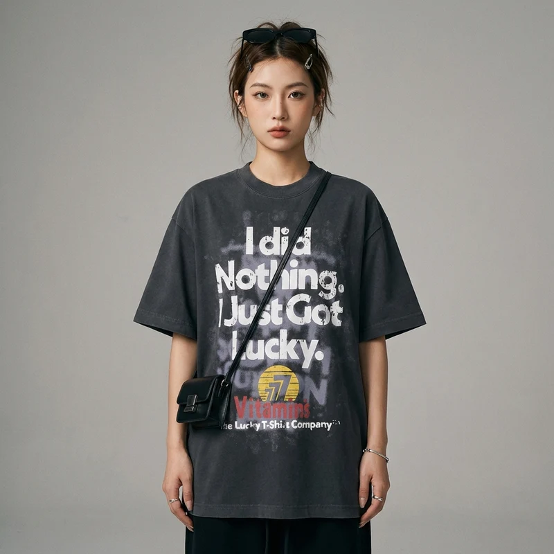 T-shirt Oversize Lettres Fissurées