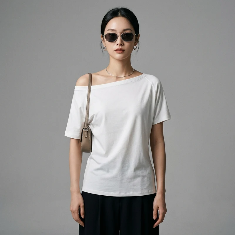 T-Shirt Épaule Dénudée Basique