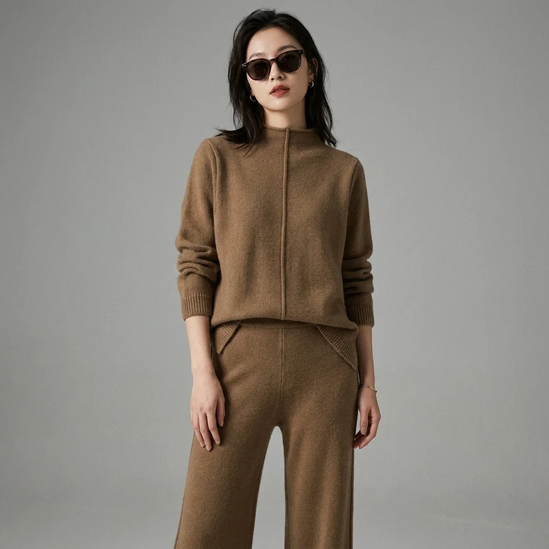 Ensemble Pull et Pantalon Large Tricoté