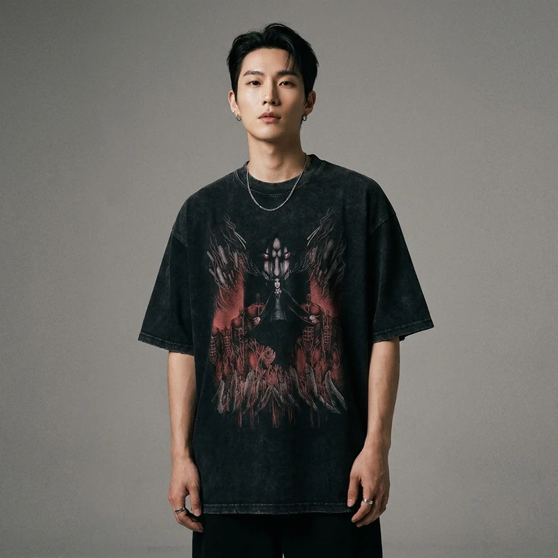 T-Shirt Vintage Imprimé Oversize