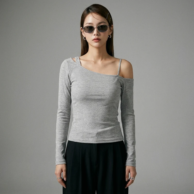 Top Asymétrique Manches Longues