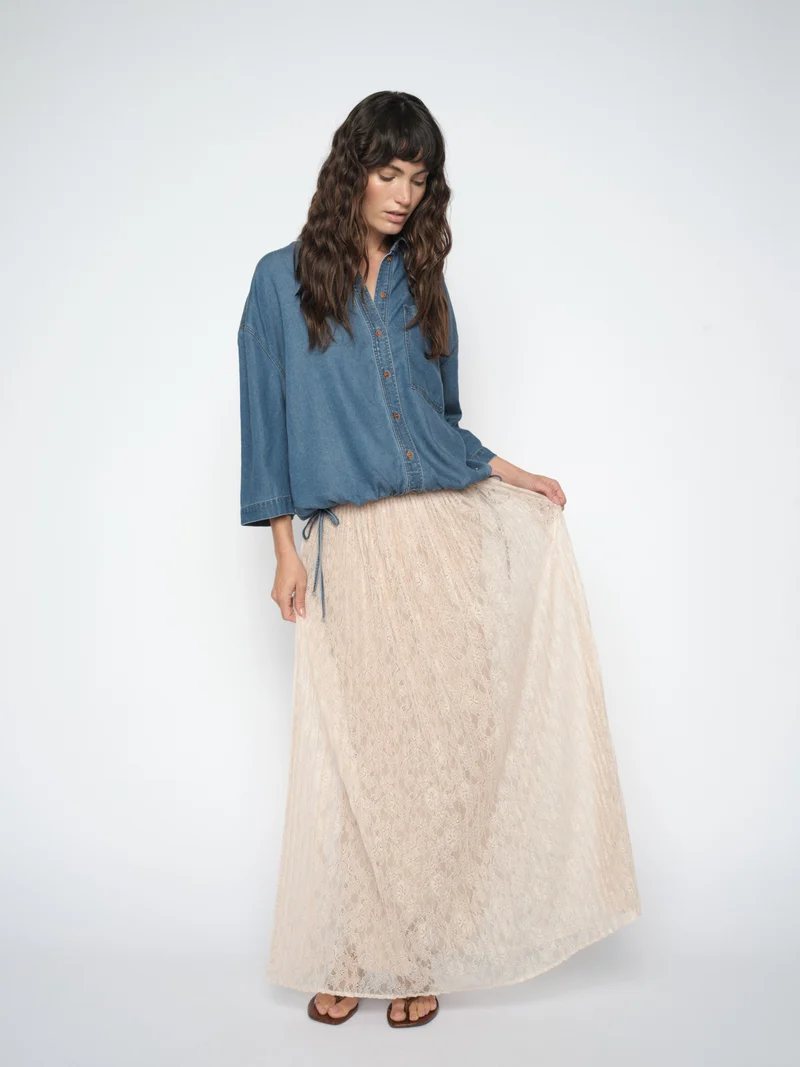 MMJurnee Lace Pleat Skirt