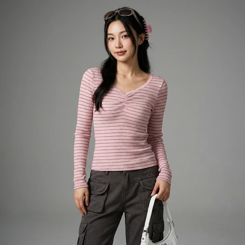 Cardigan Rayé Col Bateau