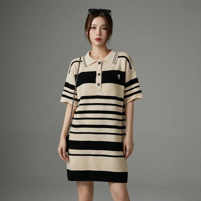 Robe T-shirt Tricotée Décontractée