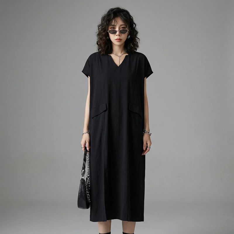 Robe Midi Plissée Fendue