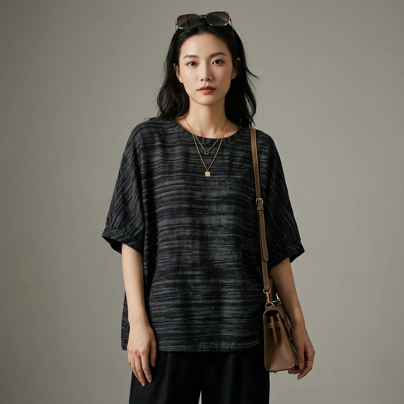 T-Shirt Oversize Manches Chauve-Souris