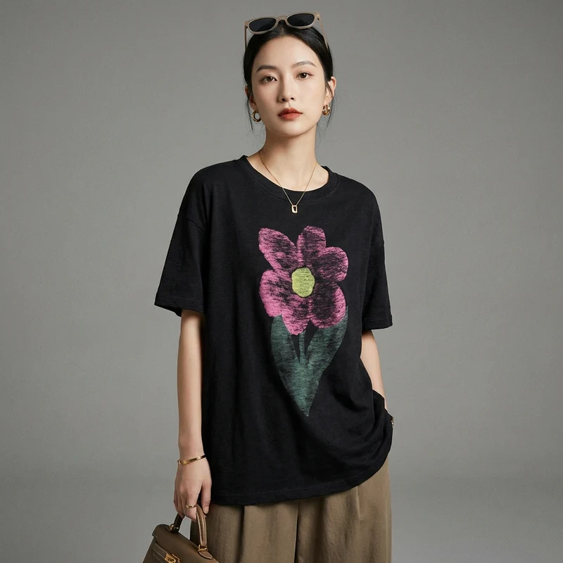 T-Shirt Imprimé Floral Ample