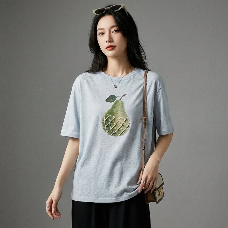 T-Shirt Imprimé Perlé Oversize