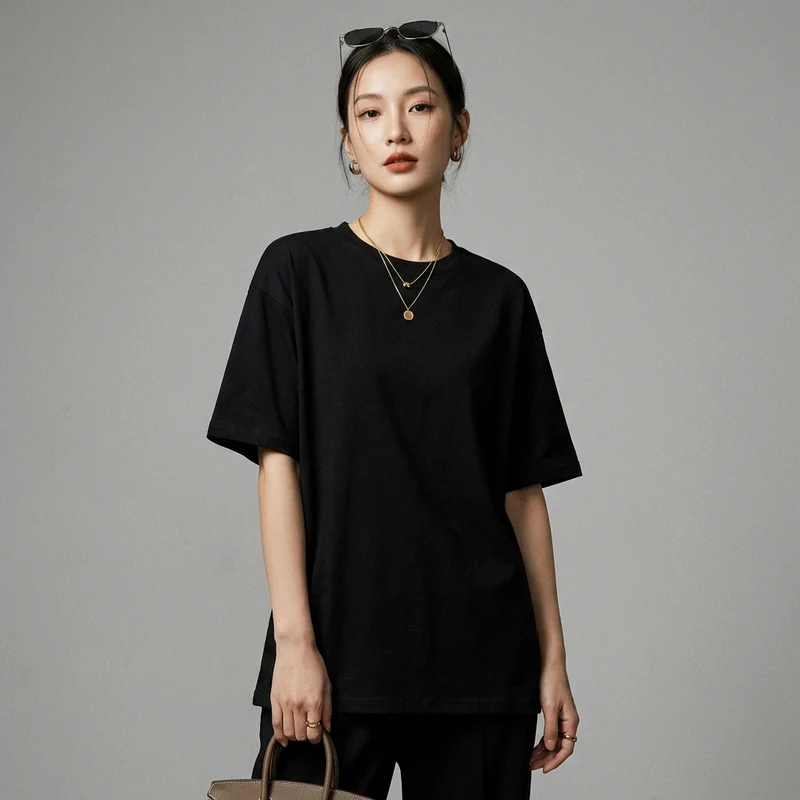T-Shirt Col Rond Ample Coton