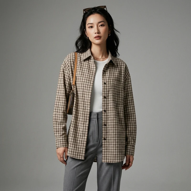Chemise à Carreaux Oversize