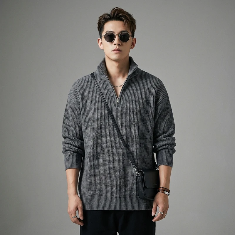 Pull Col Montant Zippé