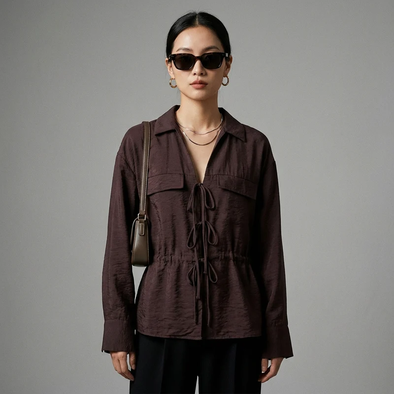 Chemise Col V Décontractée