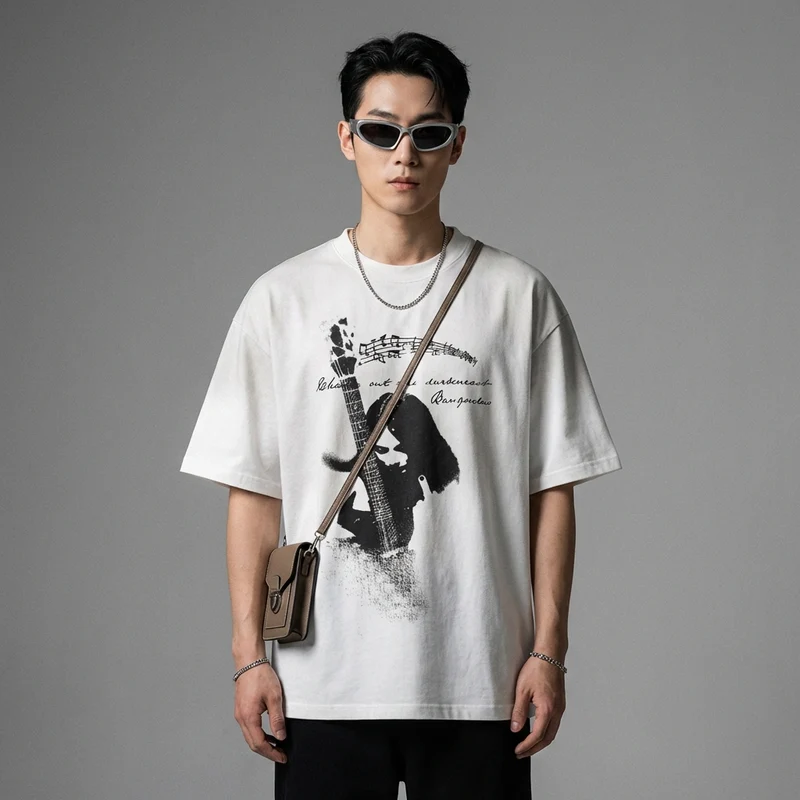 T-Shirt Imprimé Oversize Rock