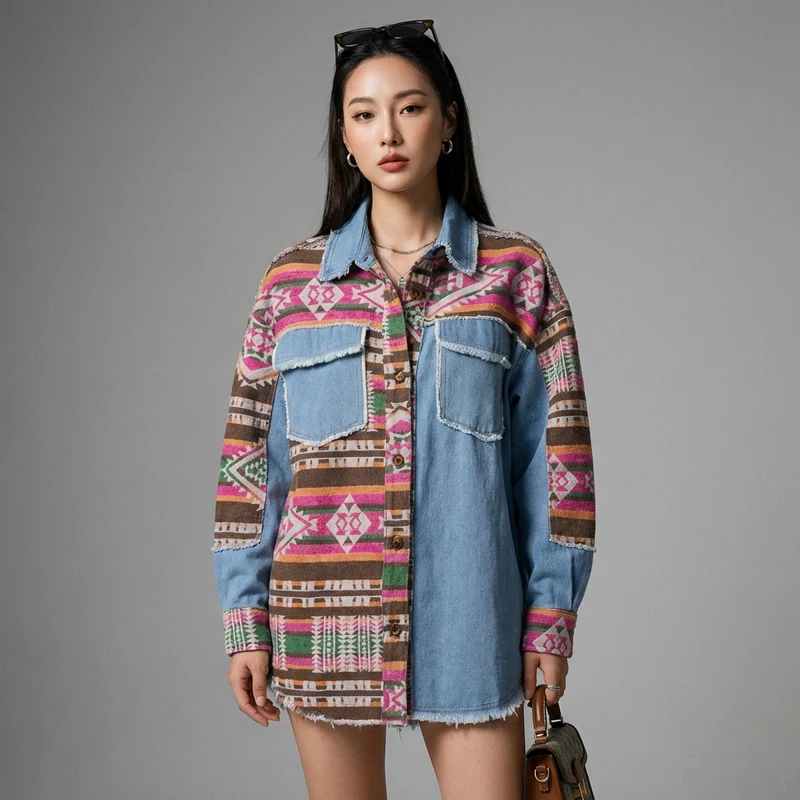 Veste en Jean Effilochée
