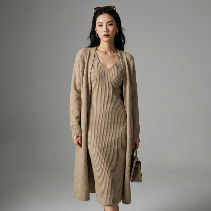 Ensemble Maille Cardigan et Robe