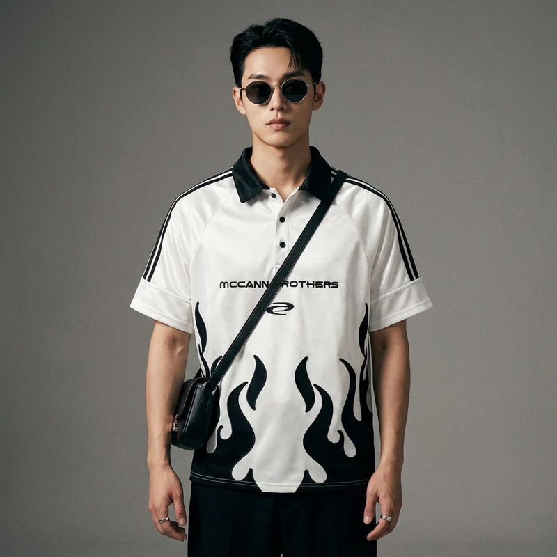 Polo Oversize Flamme Streetwear