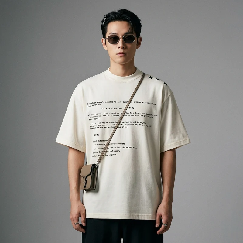 T-Shirt Oversize Imprimé Lettres