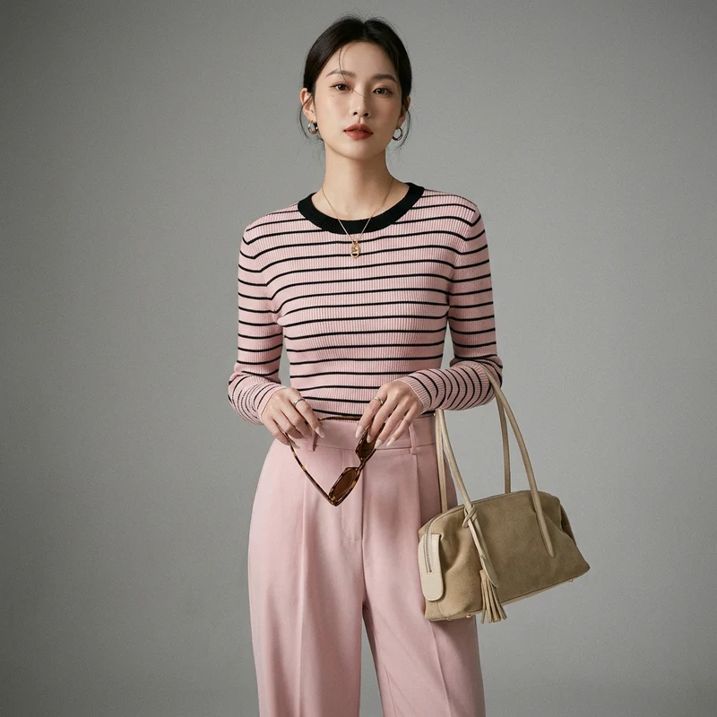 Pull Rayé Col Rond K-fashion