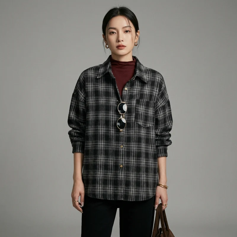 Chemise à Carreaux Vintage Oversize