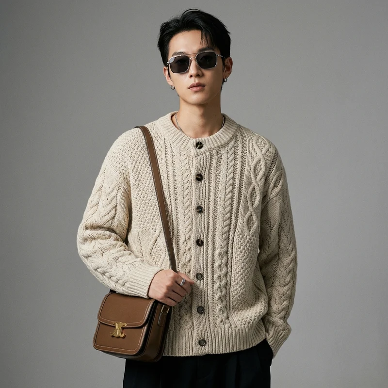 Cardigan Jacquard Ample