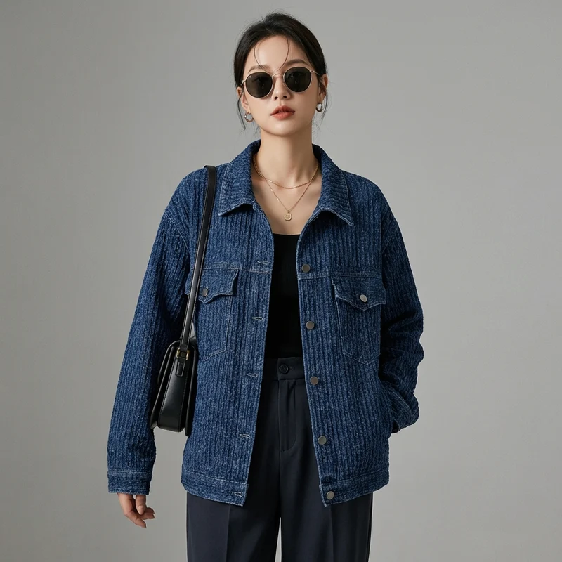 Veste Denim Oversize Décontractée
