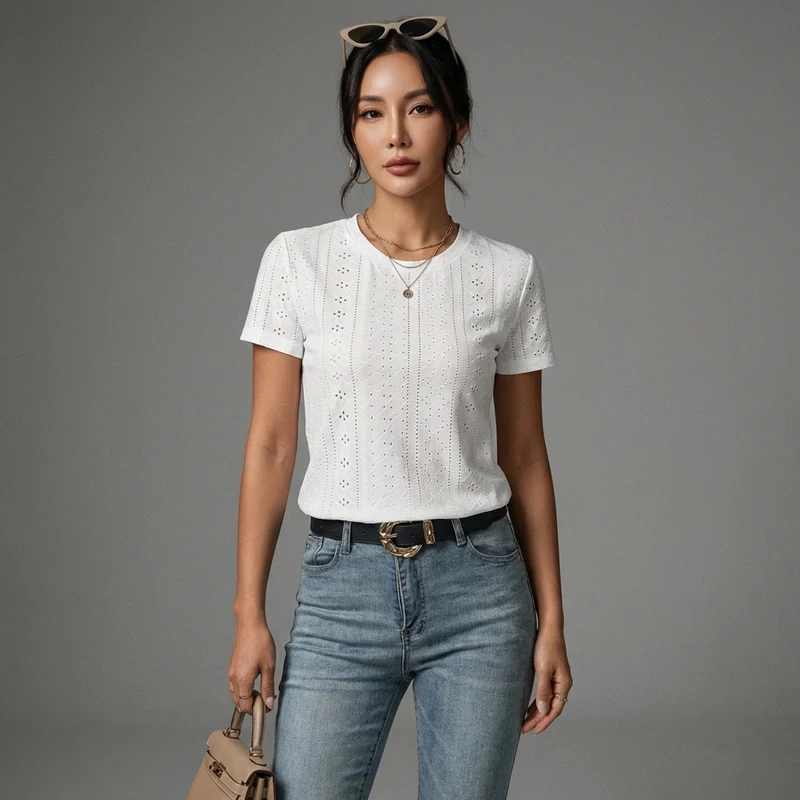 T-Shirt Minimaliste Col Rond