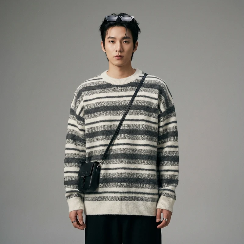 Pull Rayé Oversize Streetwear