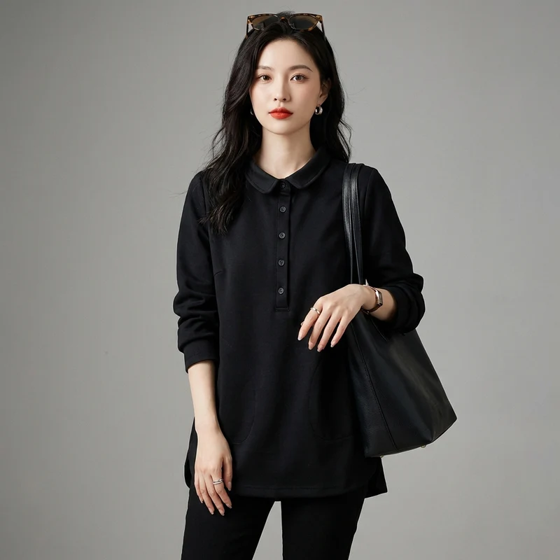Chemise Ample Fendue Manches Longues